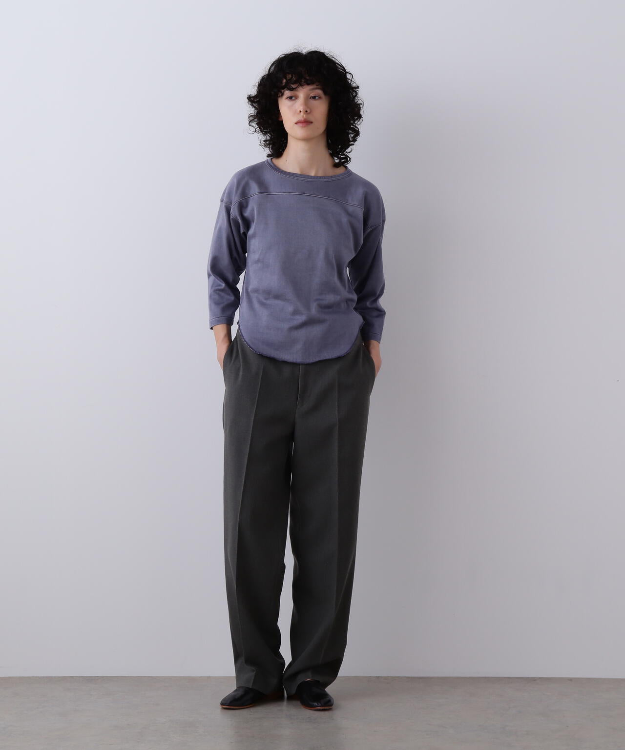YLEVE / VINTAGE PIGMENTDYE WOOL TROUSERS