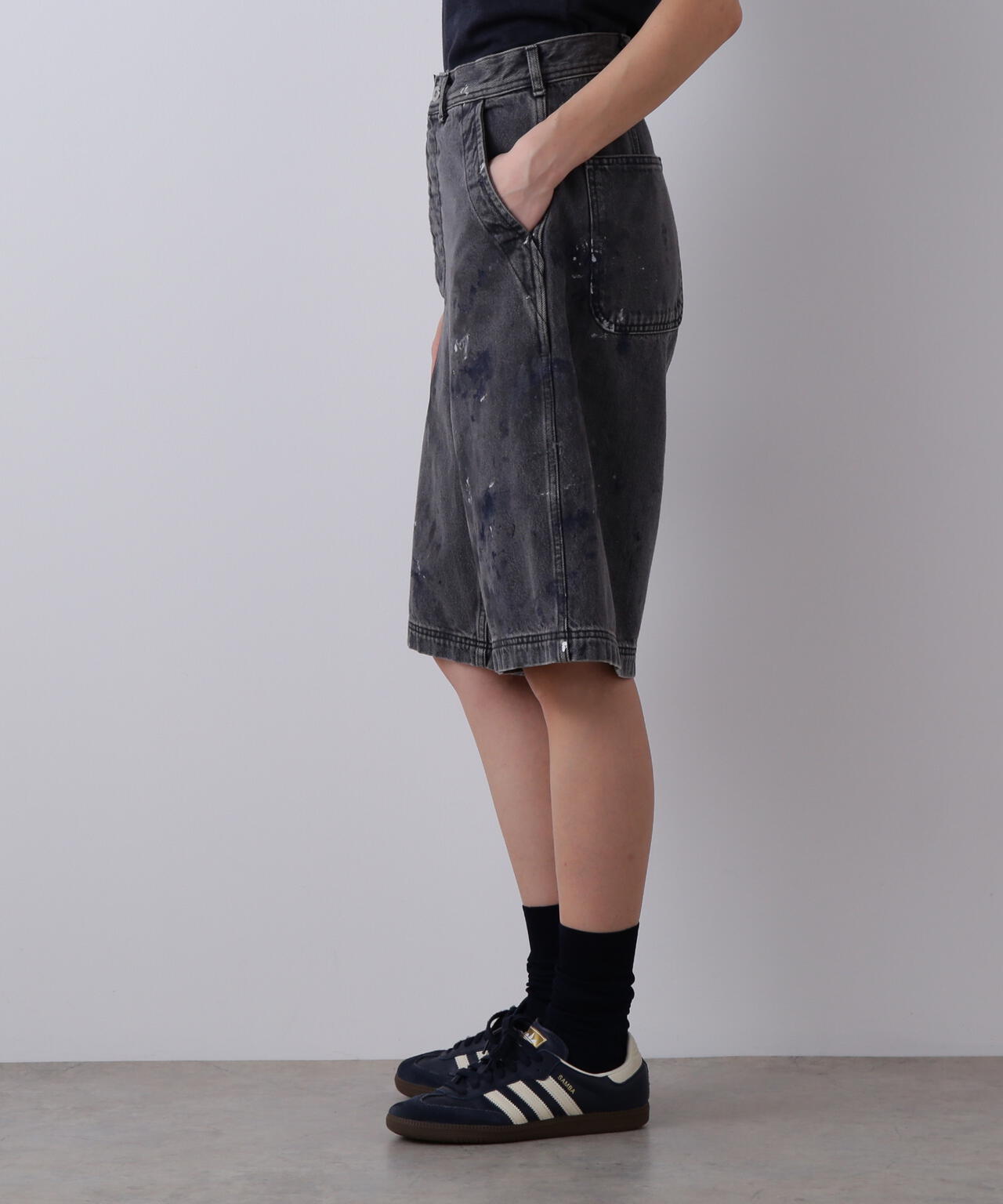 YLEVE / HAND PAINT DENIM SHORTS