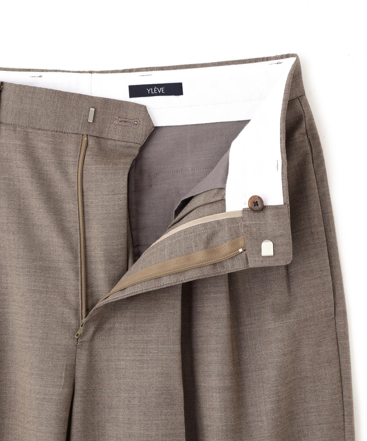 YLEVE / SUPER120'S CHAMBRAY WOOL 3TACK TROUSERS