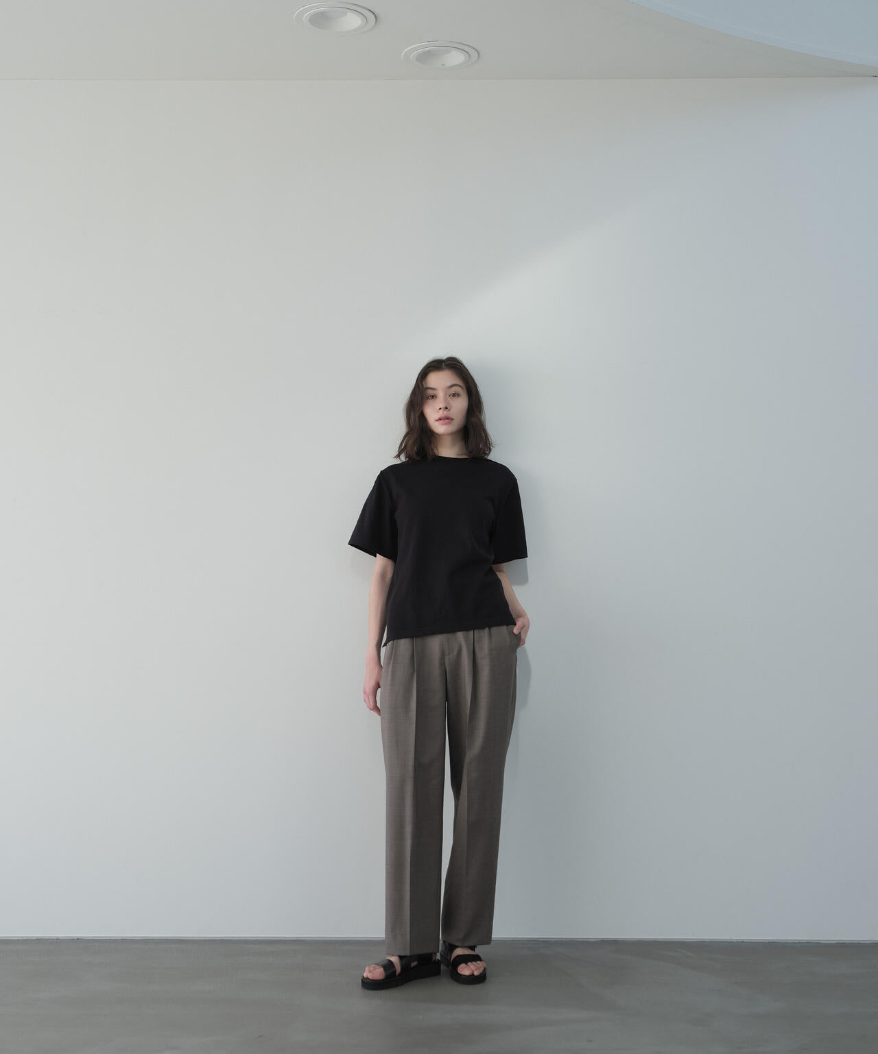 YLEVE / SUPER120'S CHAMBRAY WOOL 3TACK TROUSERS