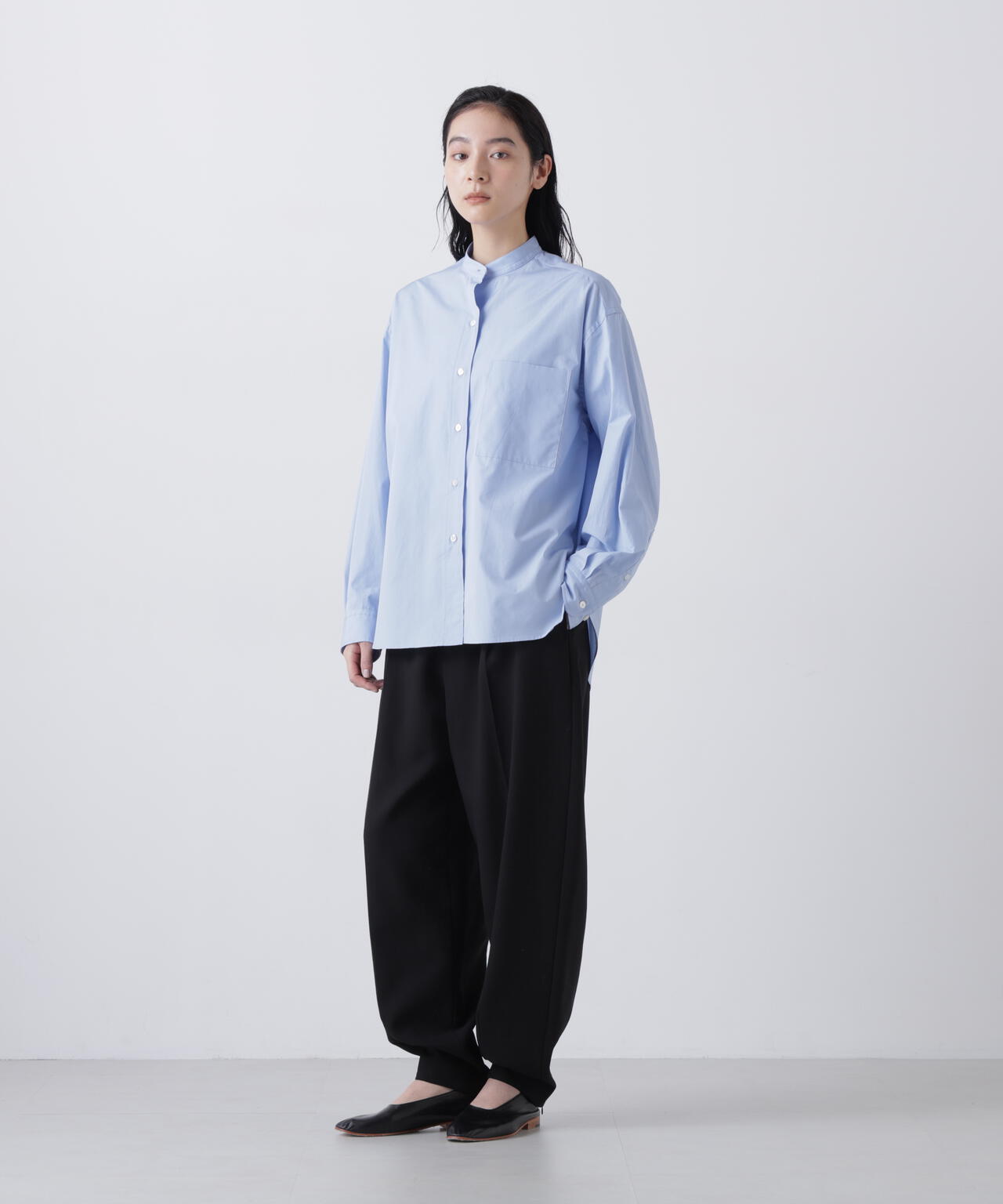 YLEVE / 100/2 GV TWILL DOUBLE WEAVE CURVED TROUSERS