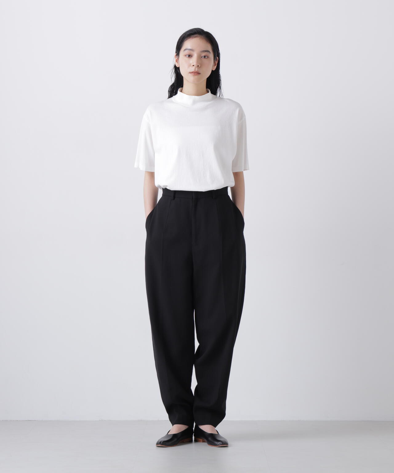 YLEVE / 100/2 GV TWILL DOUBLE WEAVE CURVED TROUSERS