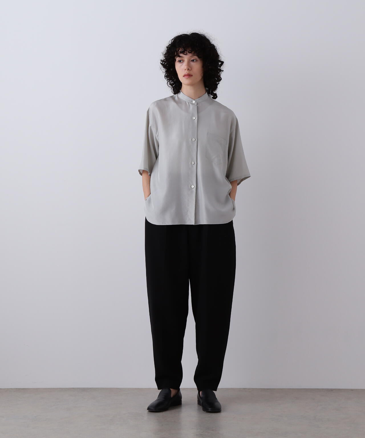 YLEVE / 100/2 GV TWILL DOUBLE WEAVE CURVED TROUSERS