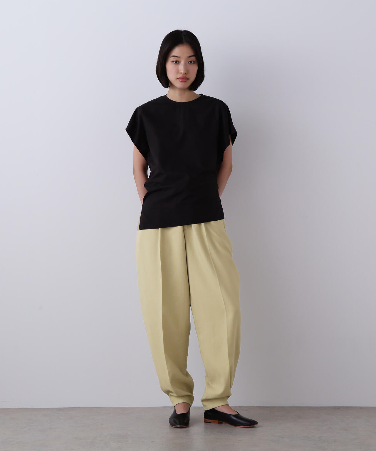 YLEVE / 100/2 GV TWILL DOUBLE WEAVE CURVED TROUSERS