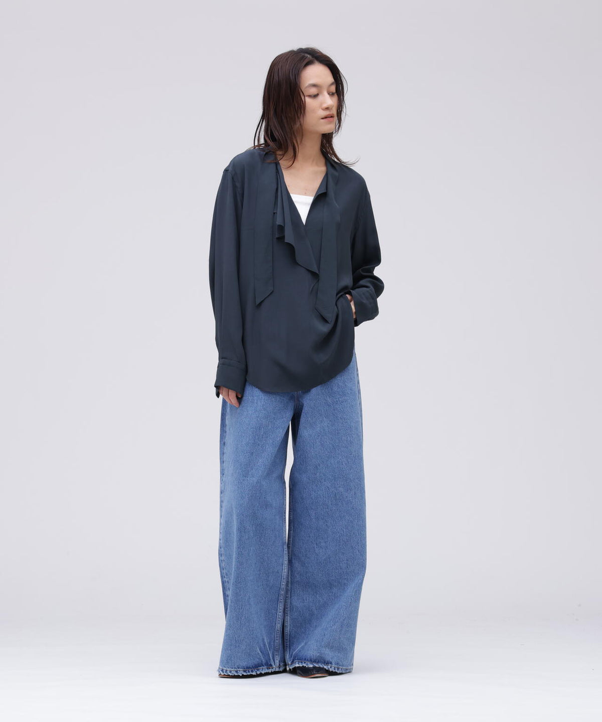 YLEVE / 13.5oz DENIM HIGH WAIST WIDE