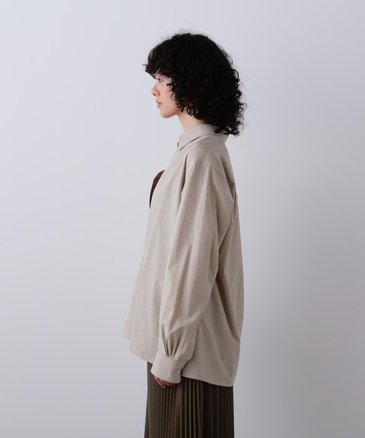YLEVE / COTTON SILK TYPEWRITER SKIPPER SHIRT