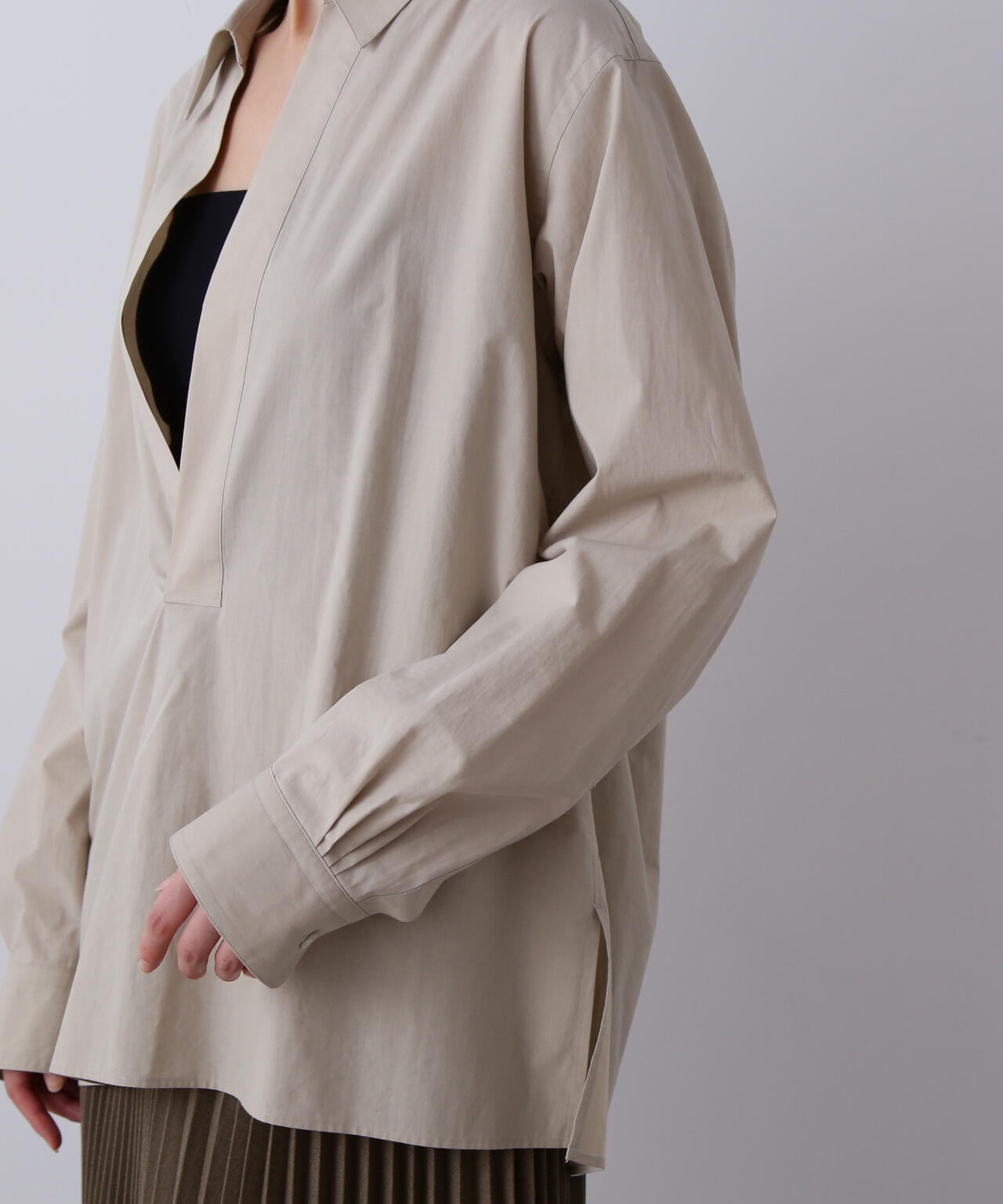 YLEVE / COTTON SILK TYPEWRITER SKIPPER SHIRT