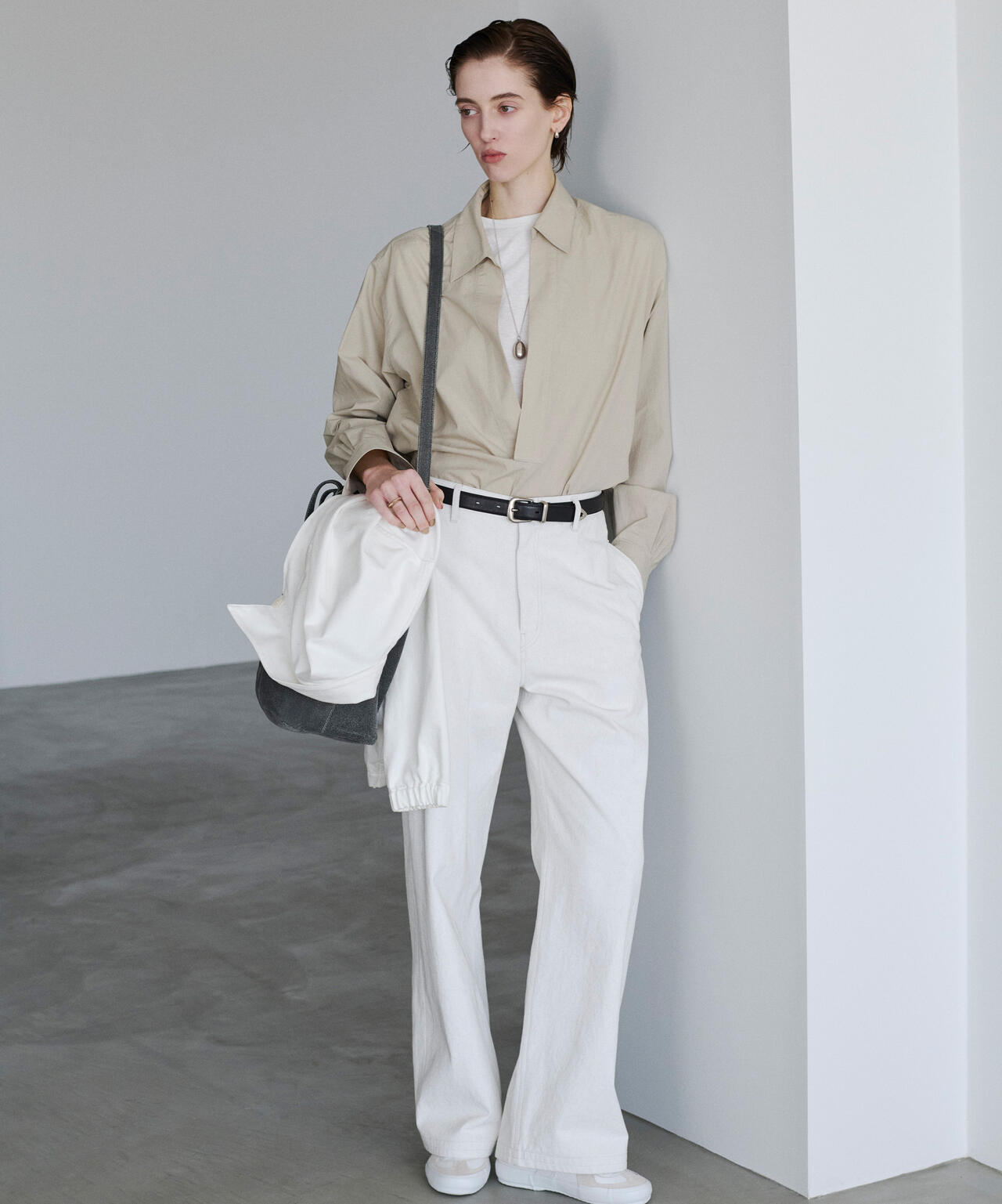 YLEVE / COTTON SILK TYPEWRITER SKIPPER SHIRT