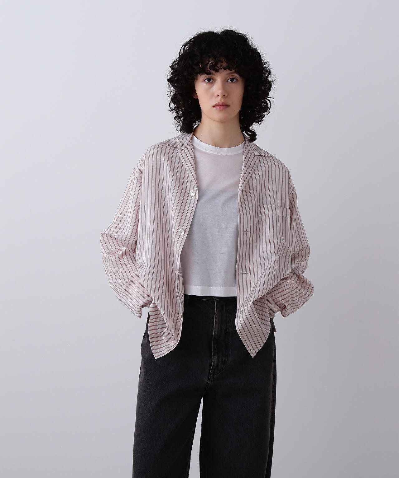 YLEVE / ACETATE CUPRA STRIPE PAJAMA SHIRT