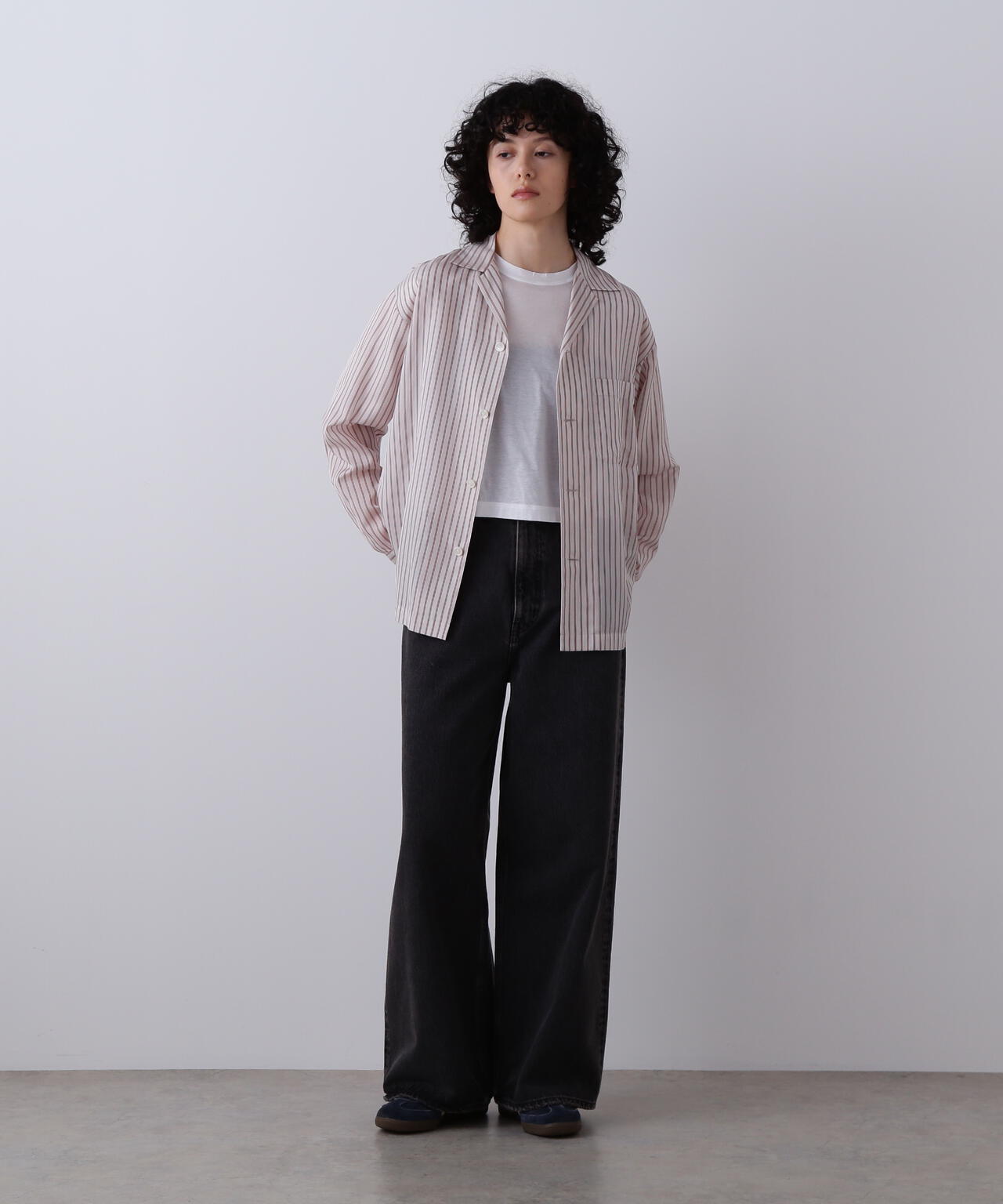 YLEVE / ACETATE CUPRA STRIPE PAJAMA SHIRT