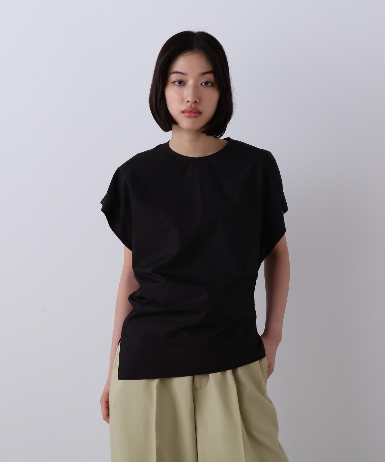 YLEVE / FINX COTTON WEATHER ASYMMETRY PULLOVER SHIRT