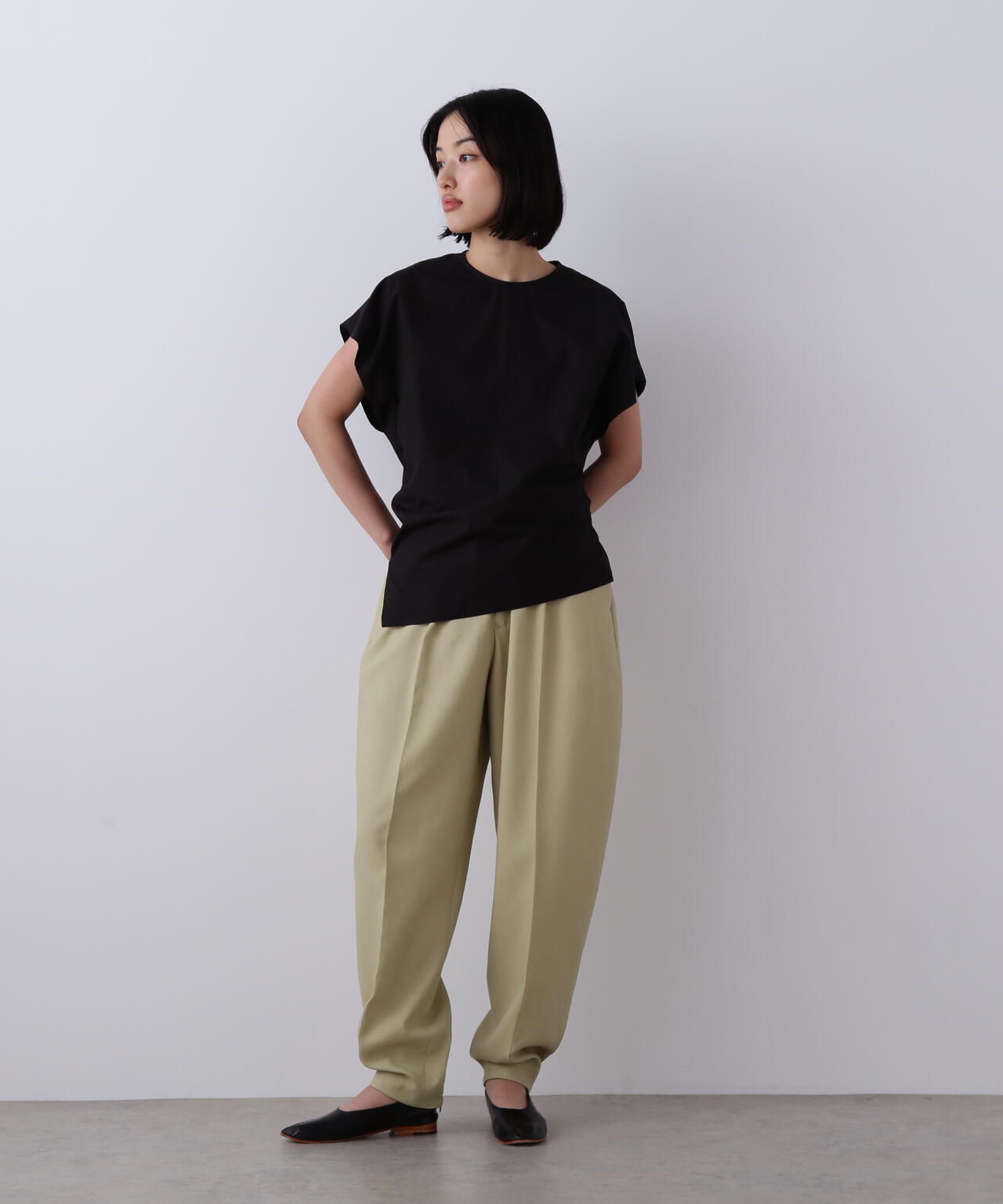 YLEVE / FINX COTTON WEATHER ASYMMETRY PULLOVER SHIRT