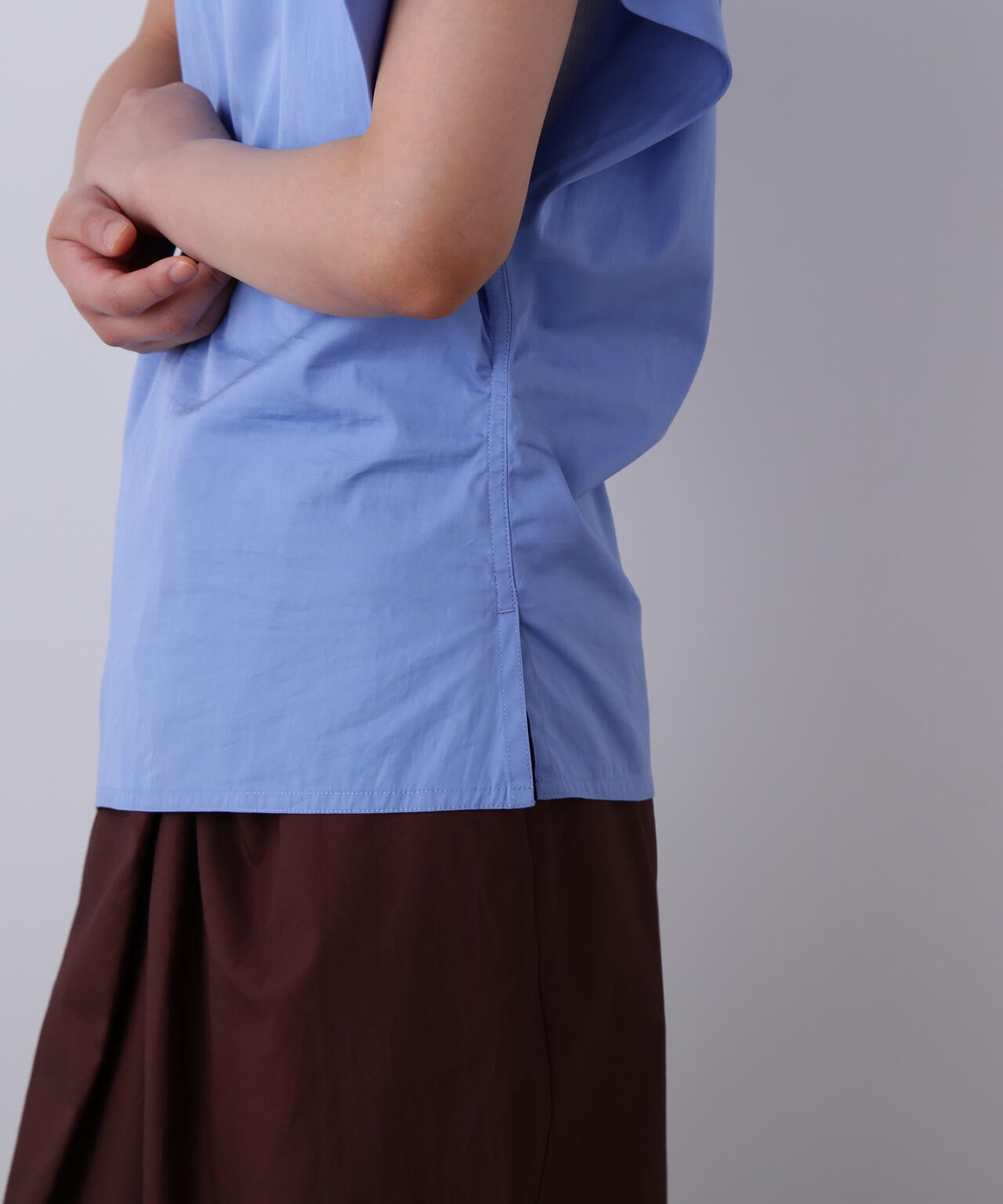 YLEVE / FINX COTTON WEATHER ASYMMETRY PULLOVER SHIRT