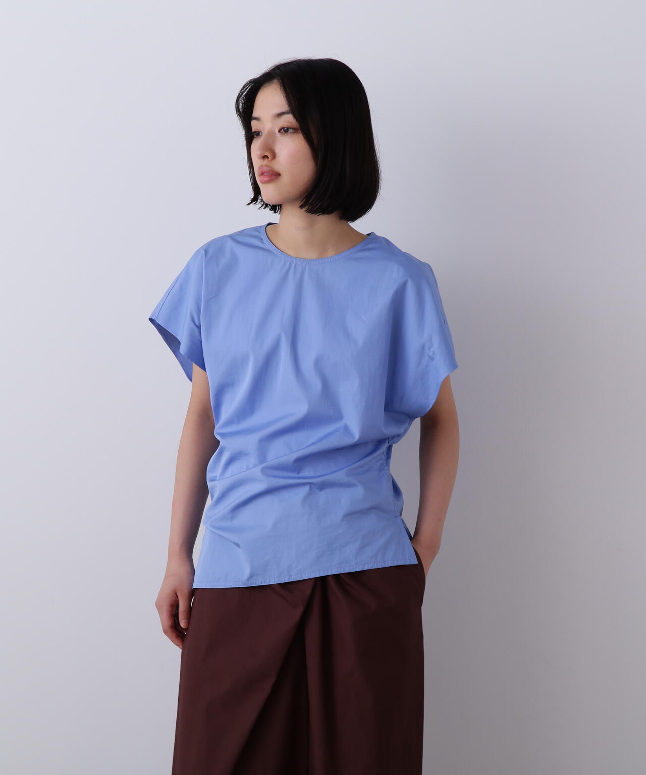 YLEVE / FINX COTTON WEATHER ASYMMETRY PULLOVER SHIRT