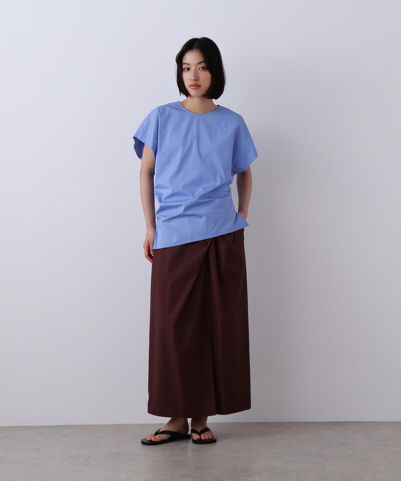 YLEVE / FINX COTTON WEATHER ASYMMETRY PULLOVER SHIRT