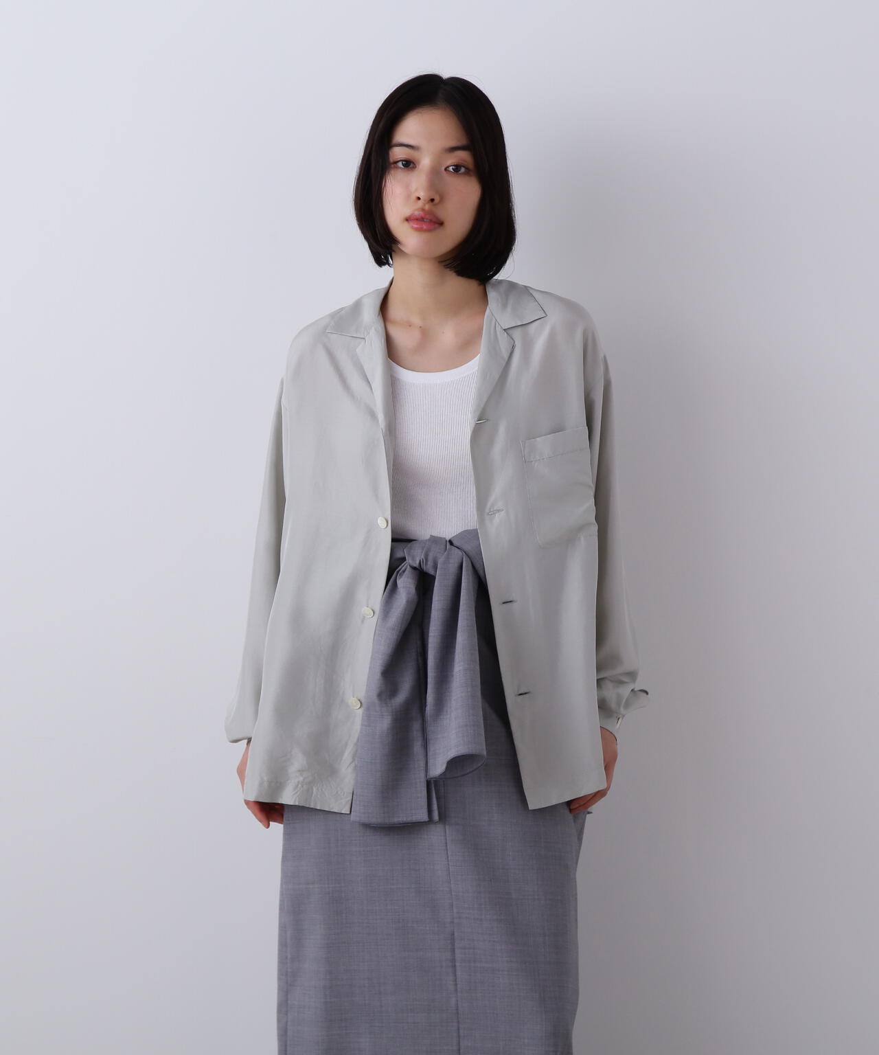 YLEVE / SILK HABUTAE PAJAMA SHIRT
