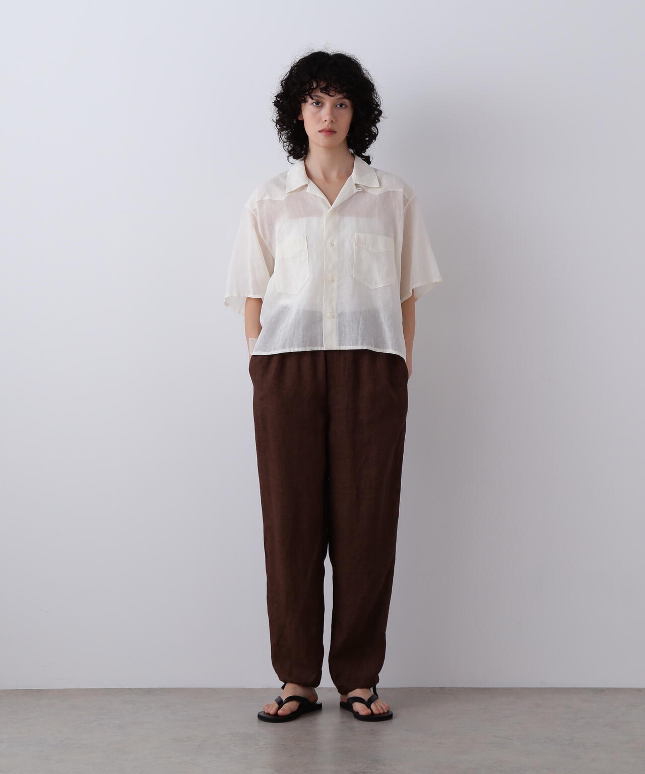 YLEVE / COTTON RAMIE VOILE HAND STITCH SHIRT