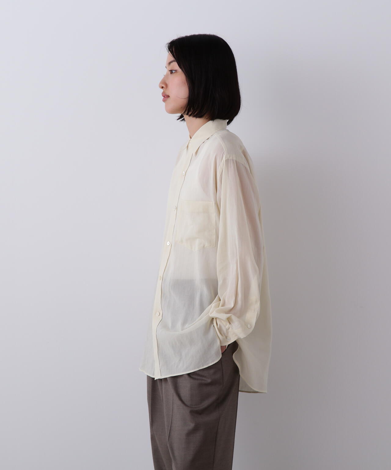 YLEVE / COTTON VOILE LAWN LONG SLEEVE SHIRT