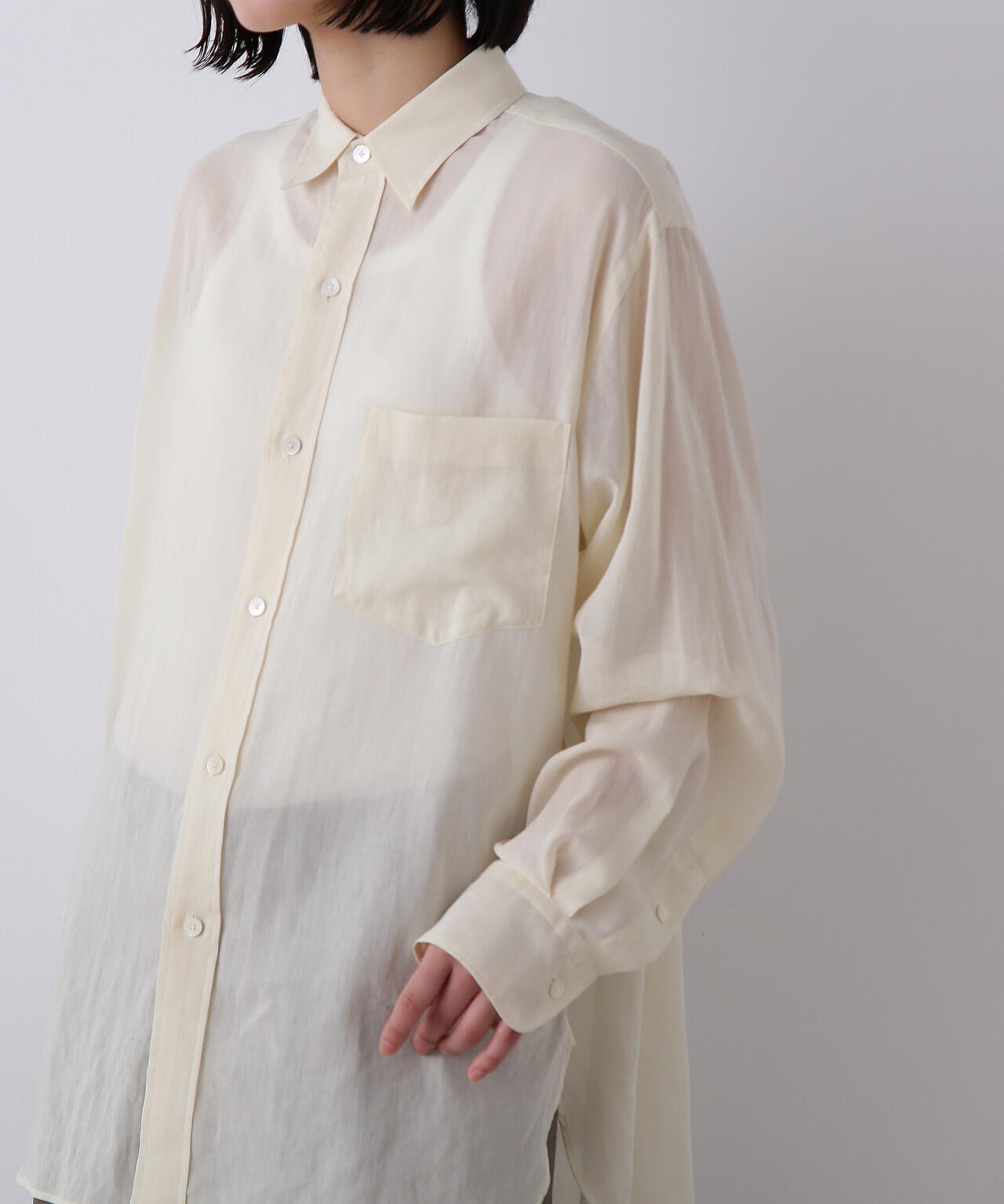 YLEVE / COTTON VOILE LAWN LONG SLEEVE SHIRT