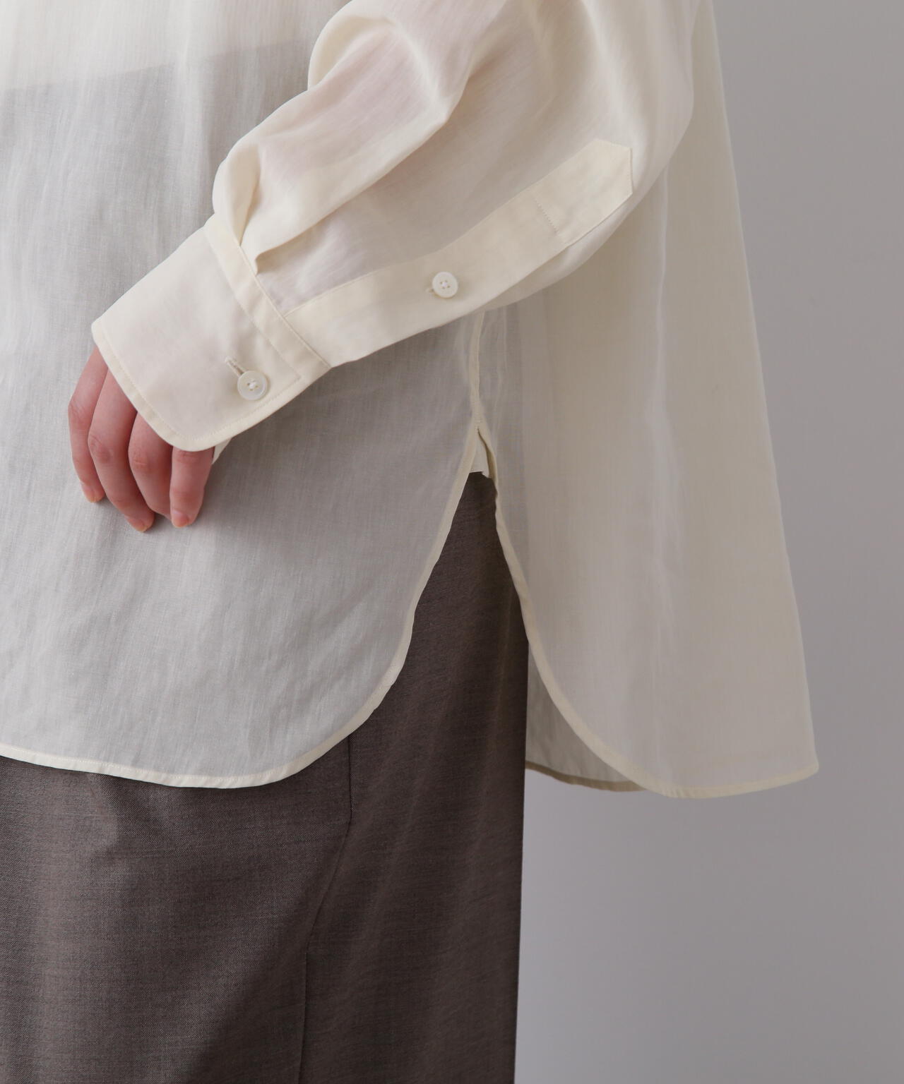 YLEVE / COTTON VOILE LAWN LONG SLEEVE SHIRT