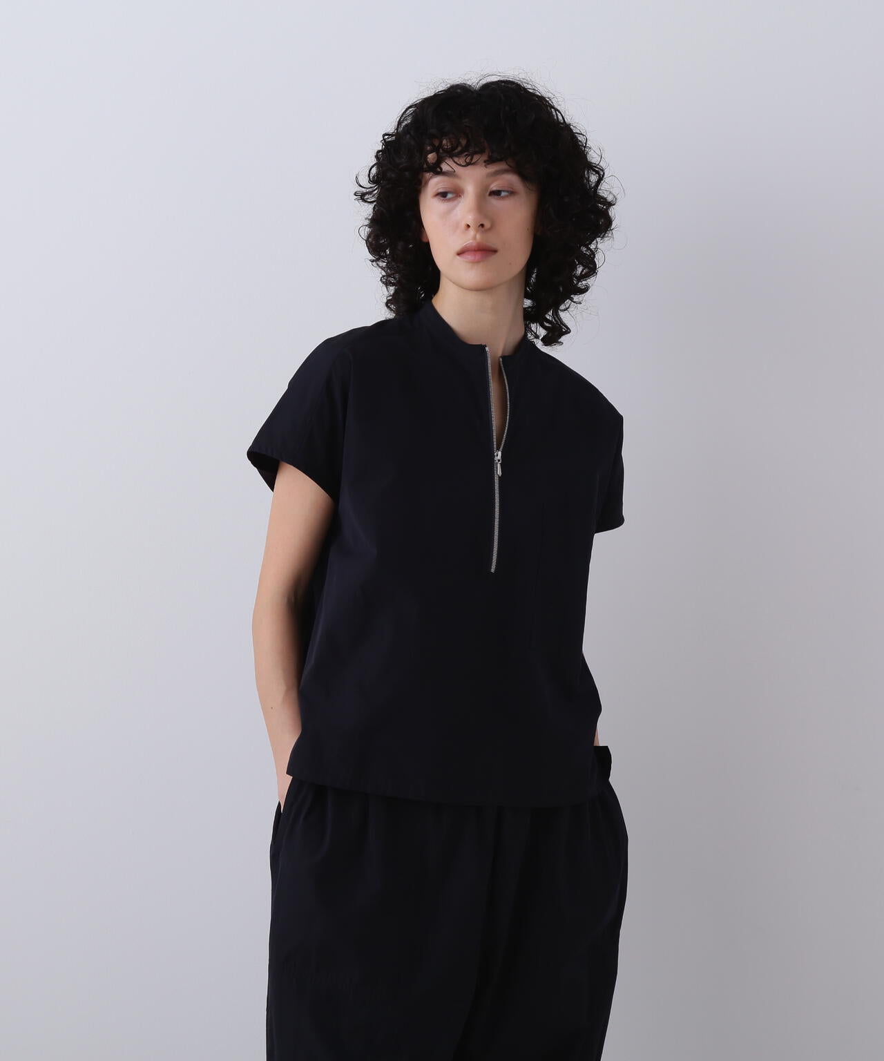 YLEVE / COTTON CUPRA HALF ZIP SHIRT
