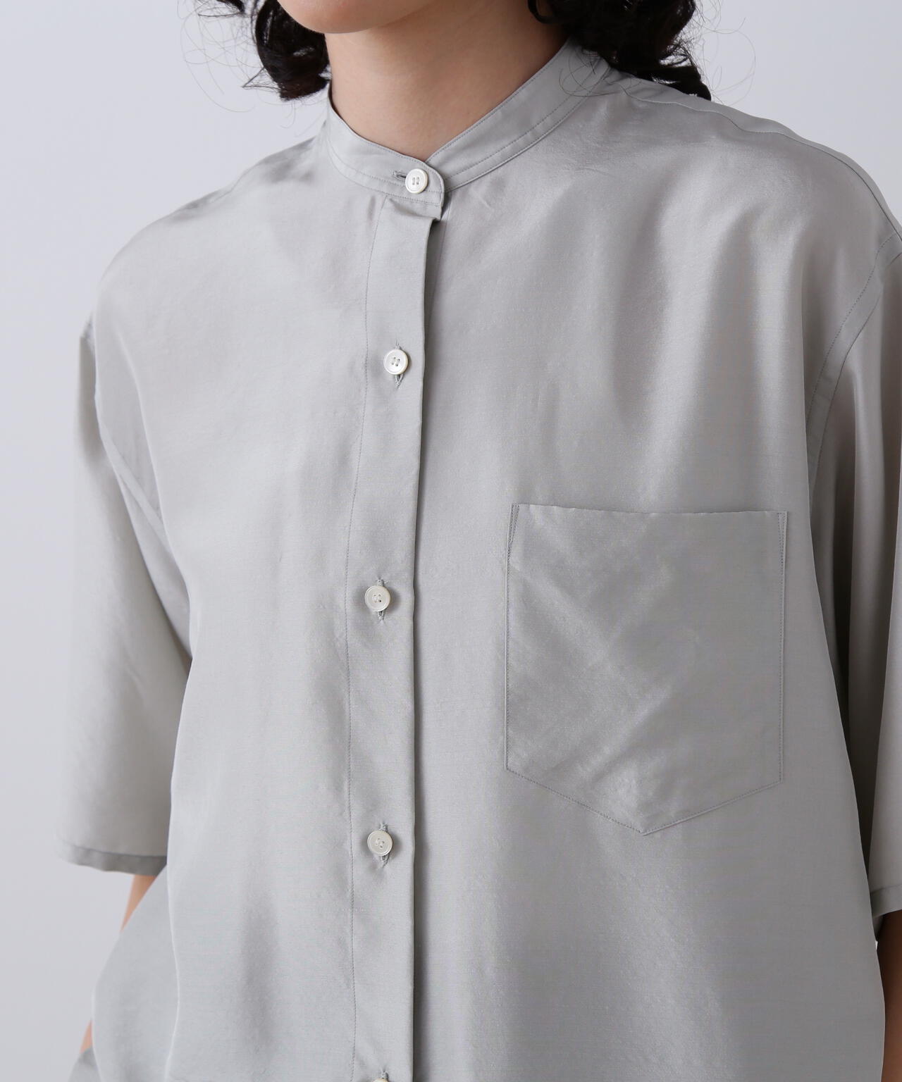 YLEVE / SILK HABUTAE SHORT SLEEVE SHIRT
