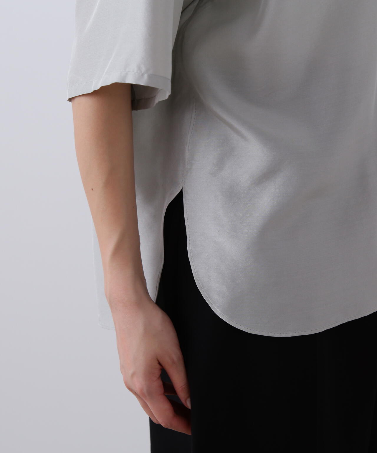 YLEVE / SILK HABUTAE SHORT SLEEVE SHIRT