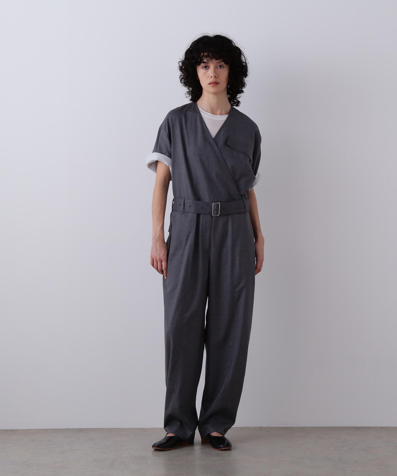 YLEVE / SUPER120'S CHAMBRAY WOOL ALL IN ONE