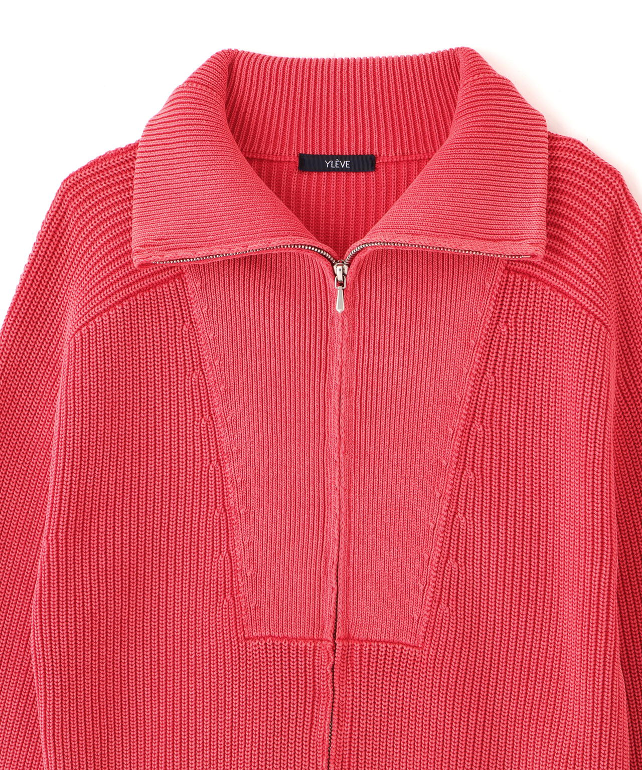 YLEVE / FADED STONEWASH KNIT ZIP PULLOVER