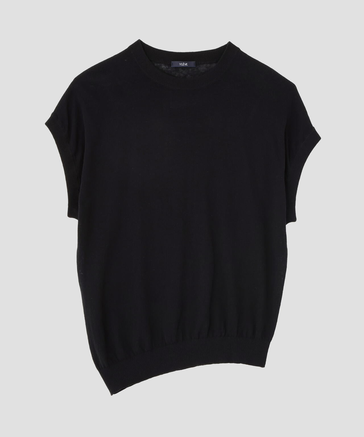 YLEVE / COTTON LINEN KNIT ASYMMETRY PULLOVER