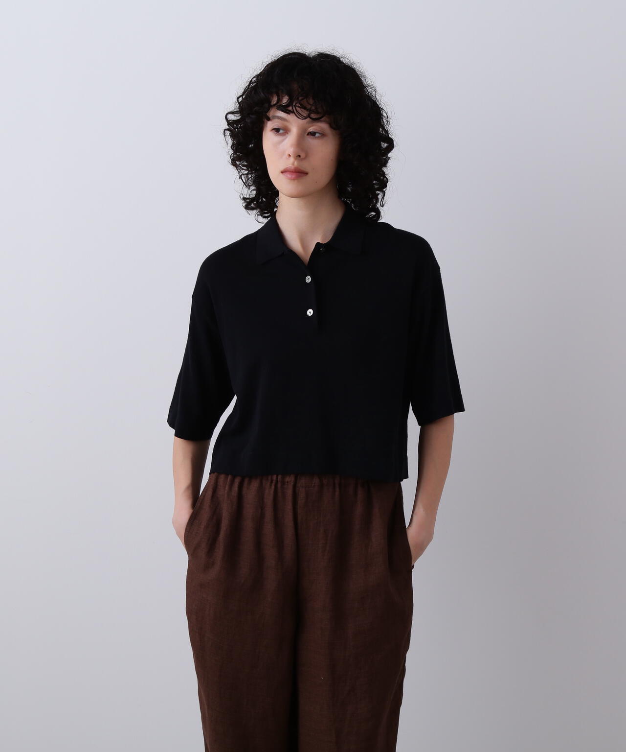 YLEVE / COTTON LINEN KNIT POLO