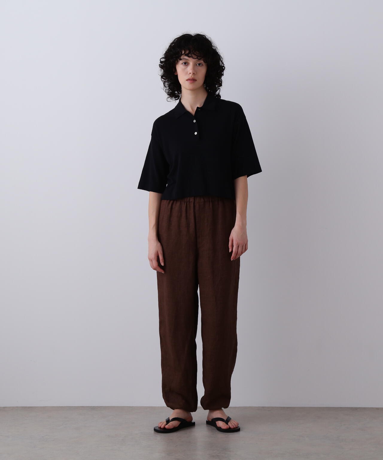 YLEVE / COTTON LINEN KNIT POLO