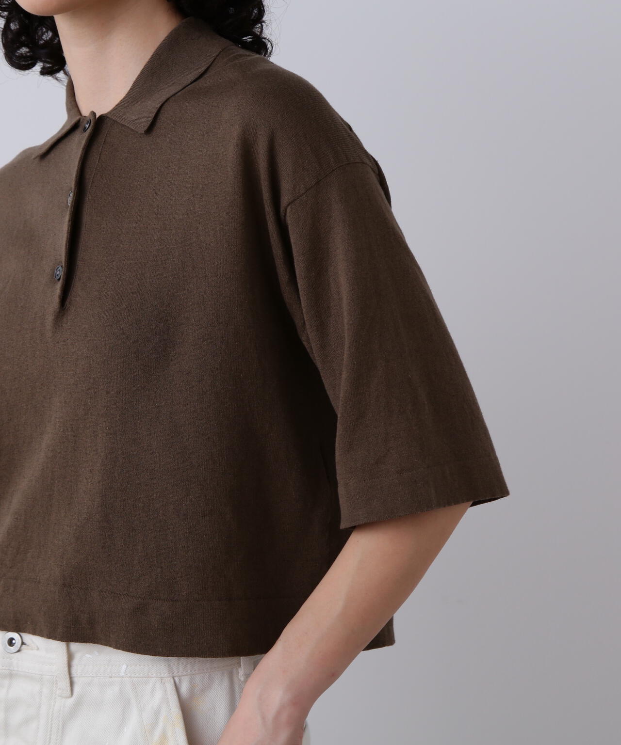 YLEVE / COTTON LINEN KNIT POLO