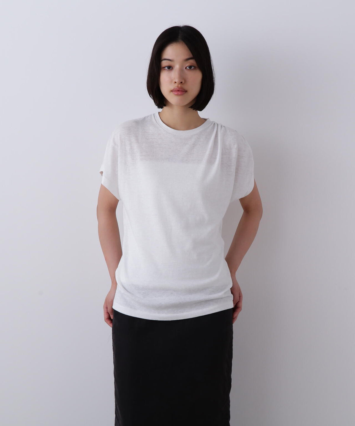 YLEVE / TETRON COTTON SLUB YARN JERSEY SLEEVELESS PULLOVER