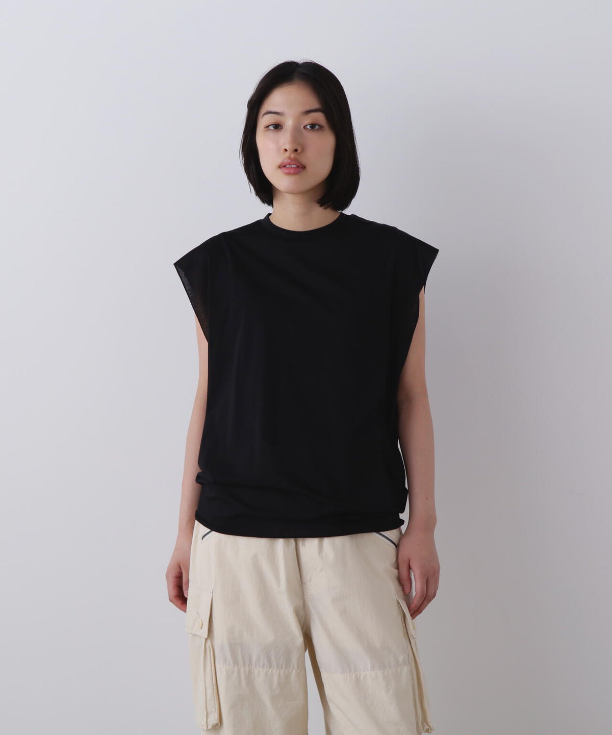 YLEVE / COTTON SHEER JERSEY SLEEVELESS