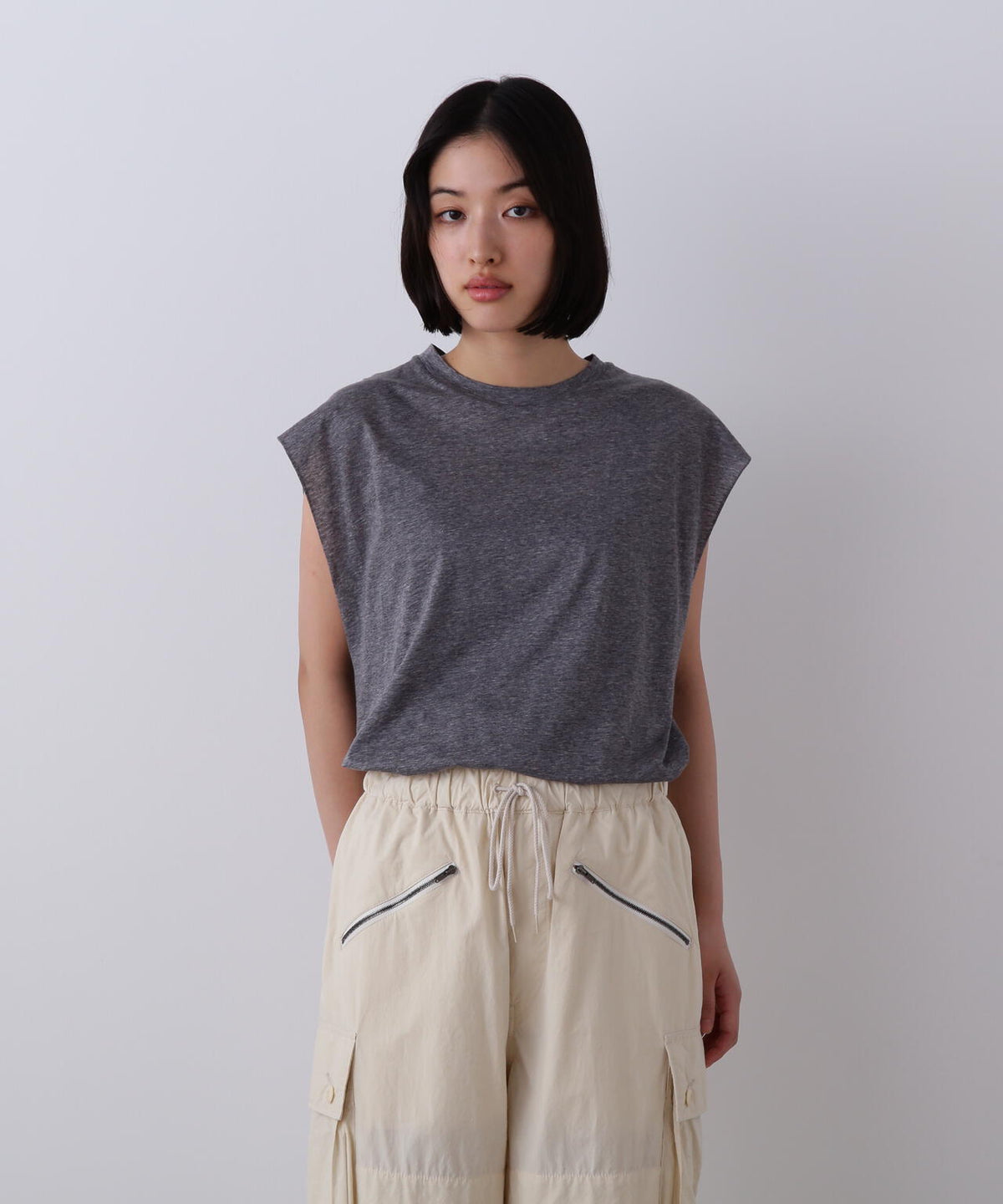 YLEVE / COTTON SHEER JERSEY SLEEVELESS