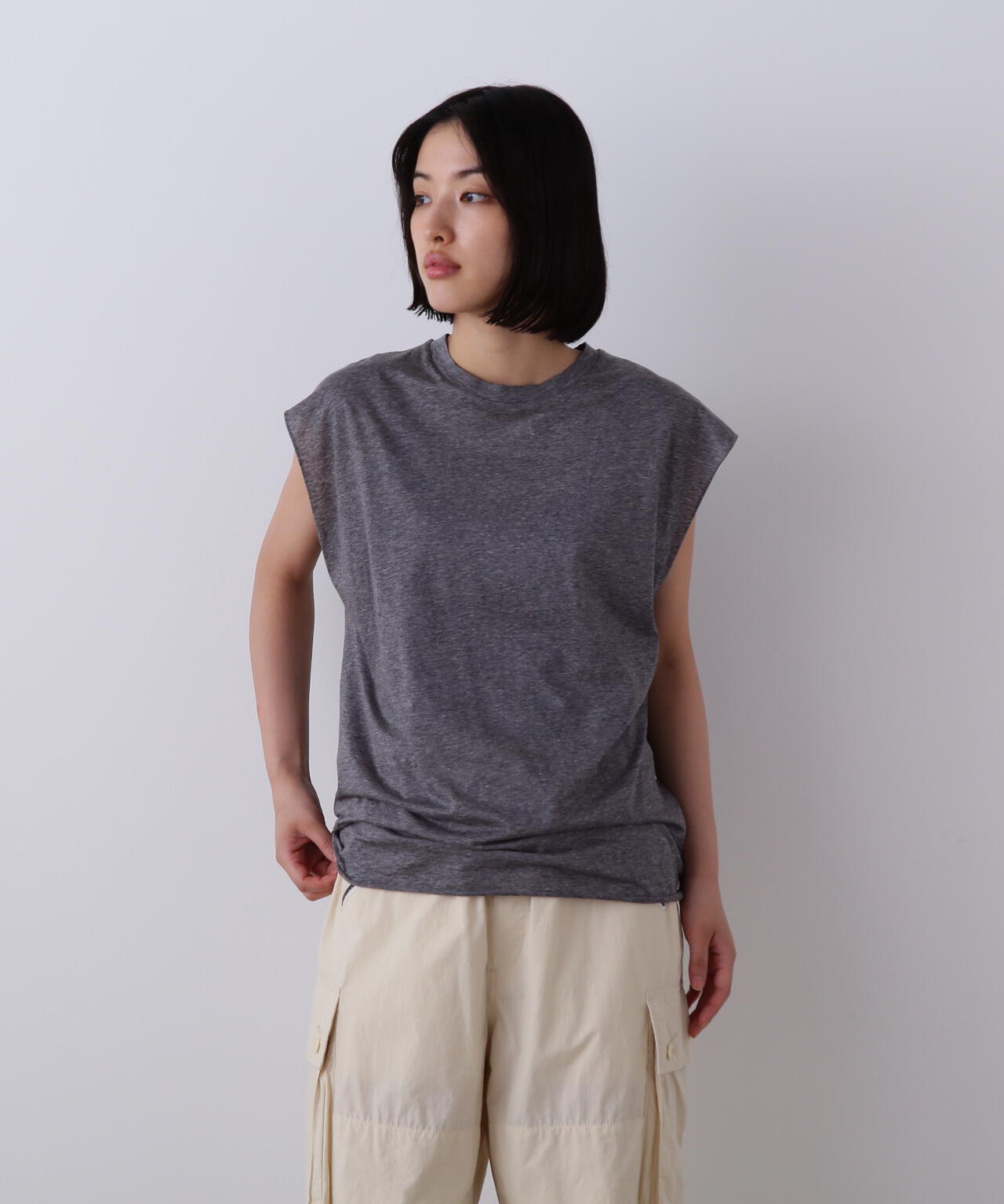YLEVE / COTTON SHEER JERSEY SLEEVELESS