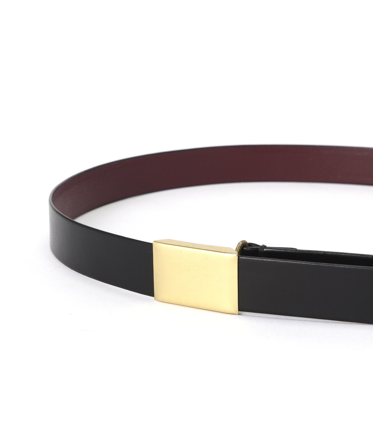 YLEVE / LEATHER BUCKLED BELT