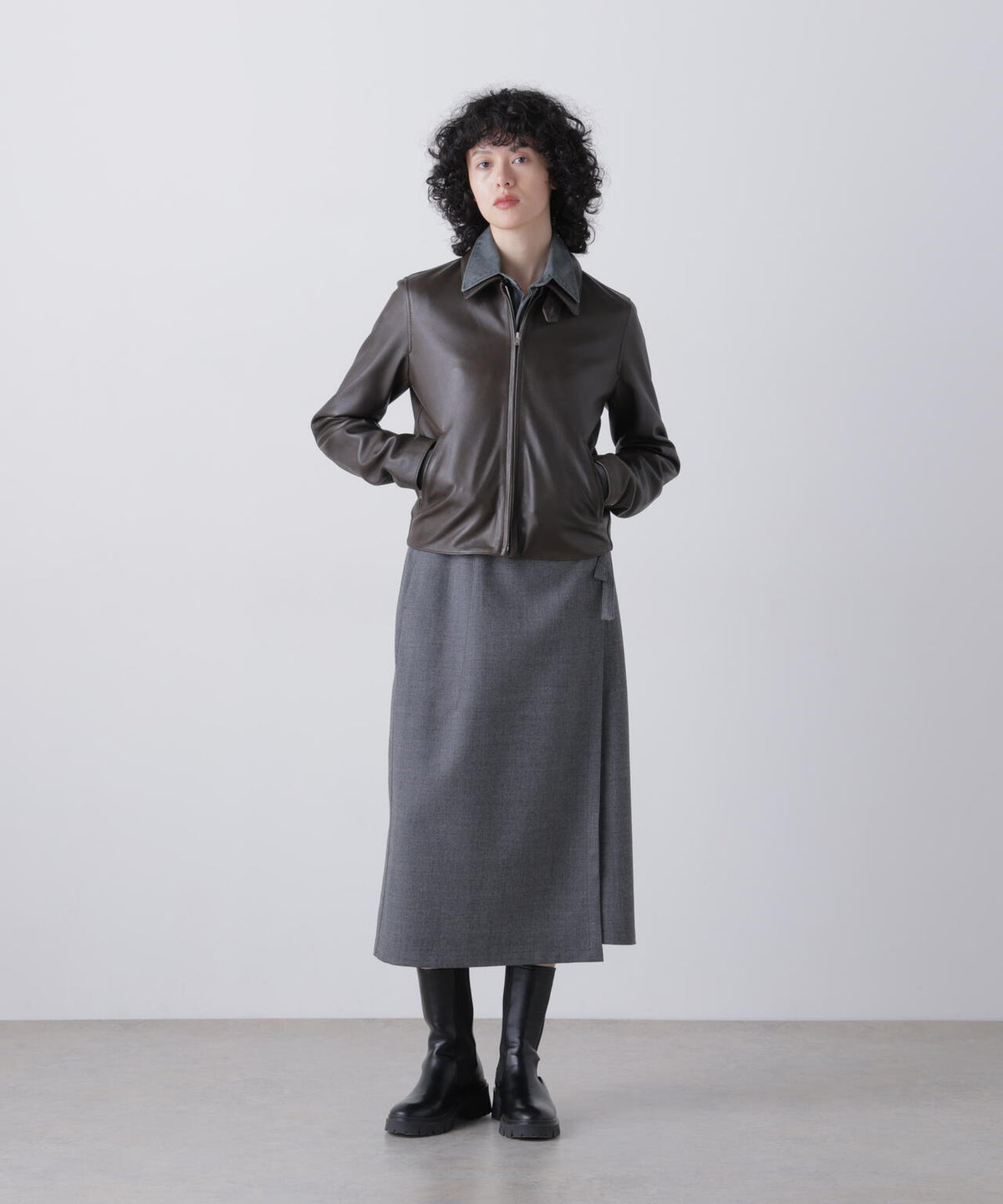 YLEVE / SHEEP AVIATOR LEATHER JACKET