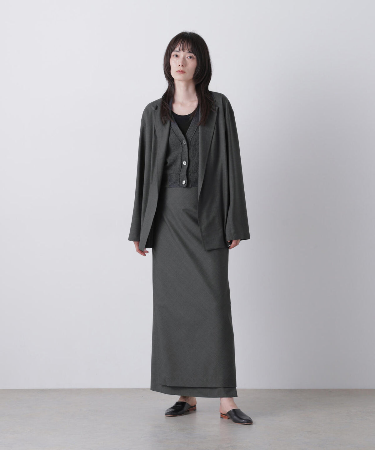 YLEVE / SUPER140's WOOL TROPICAL SKIRT
