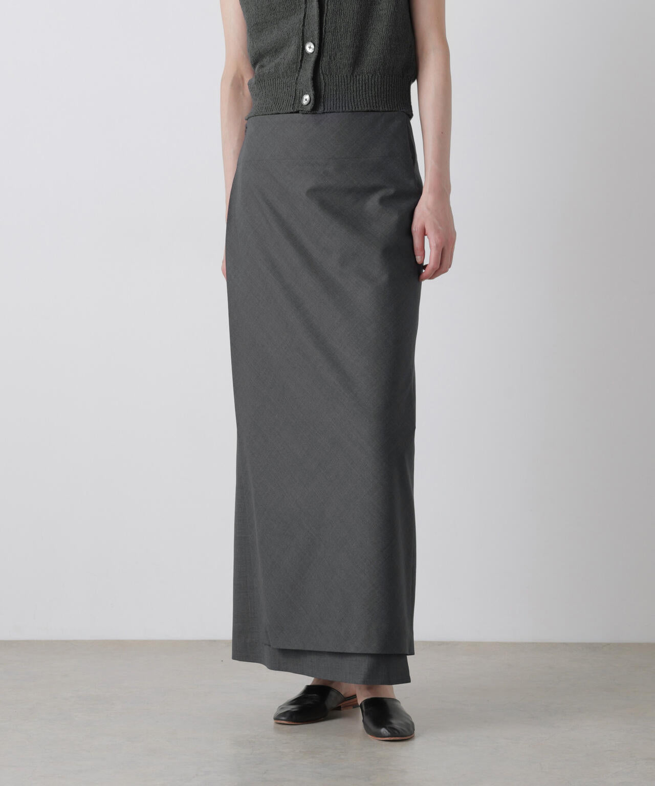 YLEVE / SUPER140's WOOL TROPICAL SKIRT