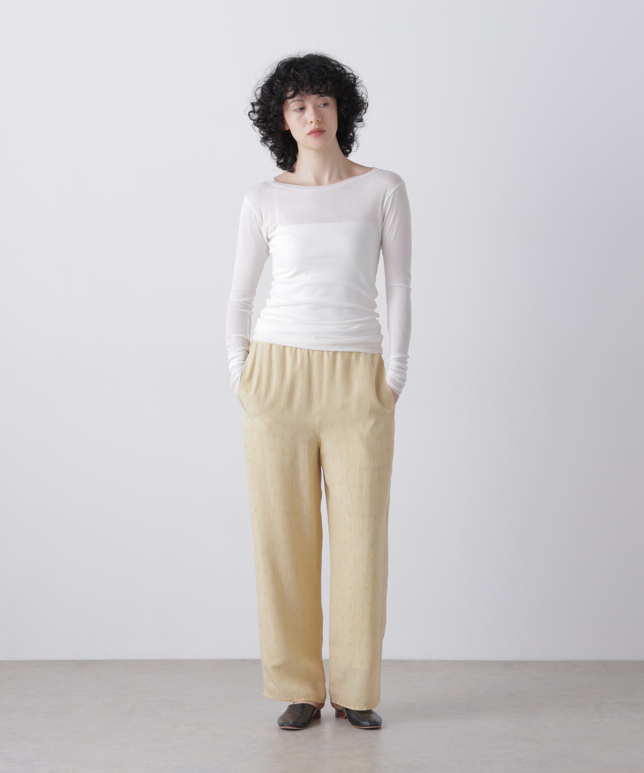 YLEVE / CUPRO JACQUARD TROUSERS