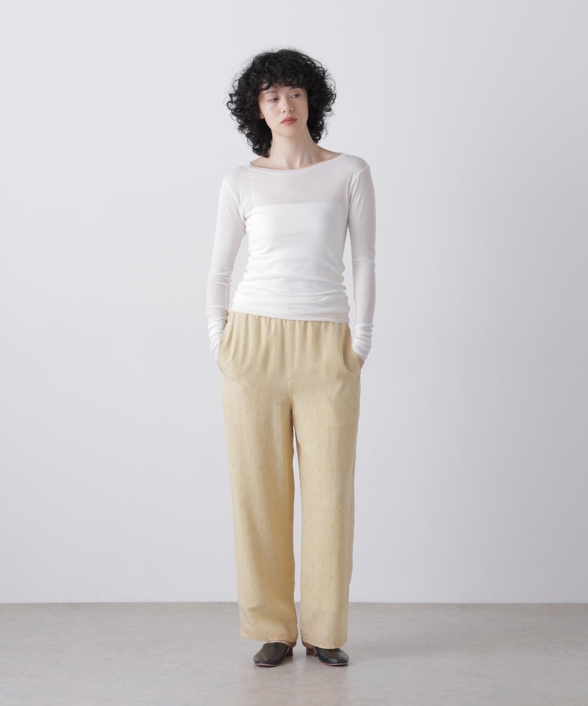 YLEVE / CUPRO JACQUARD TROUSERS