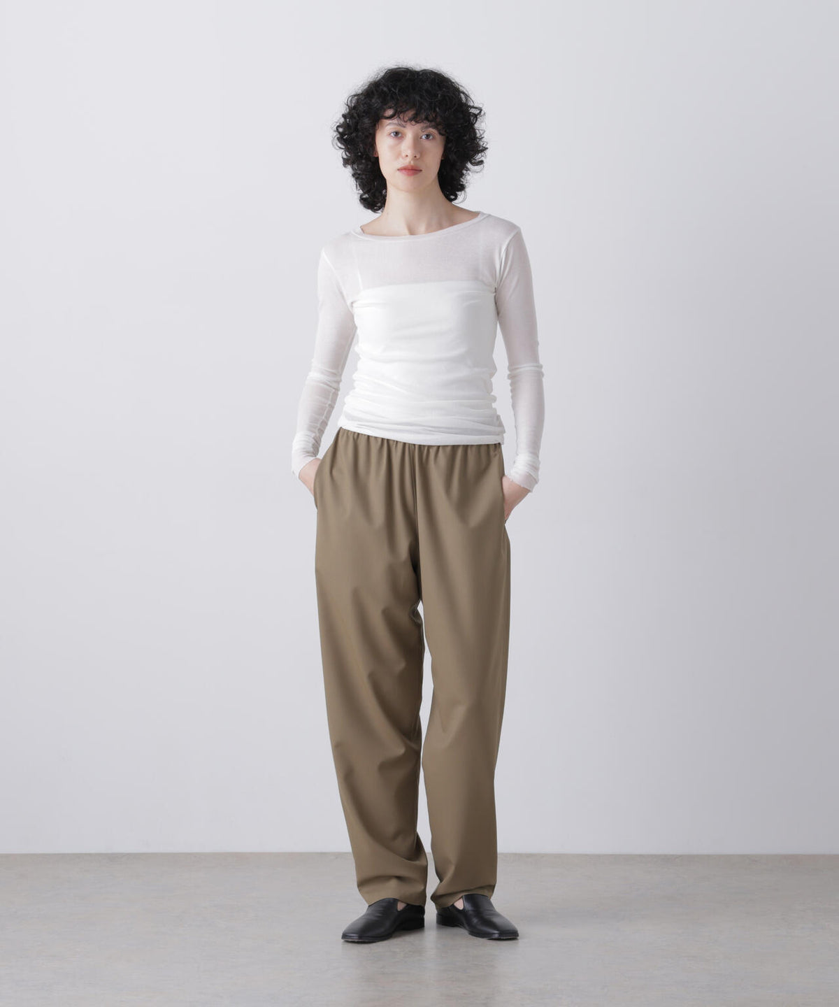 YLEVE / SUPER140's WOOL TROPICAL EASY TROUSERS