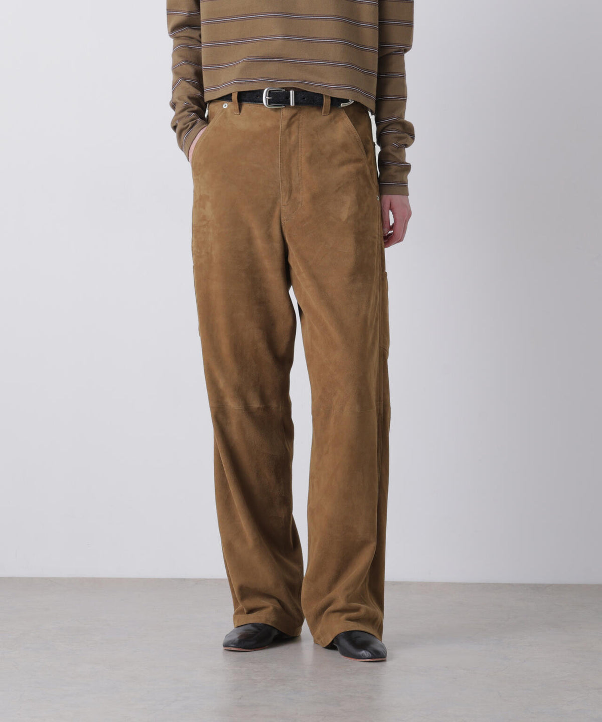 YLEVE / ROUGH GOAT SUEDE PAINTER PANTS