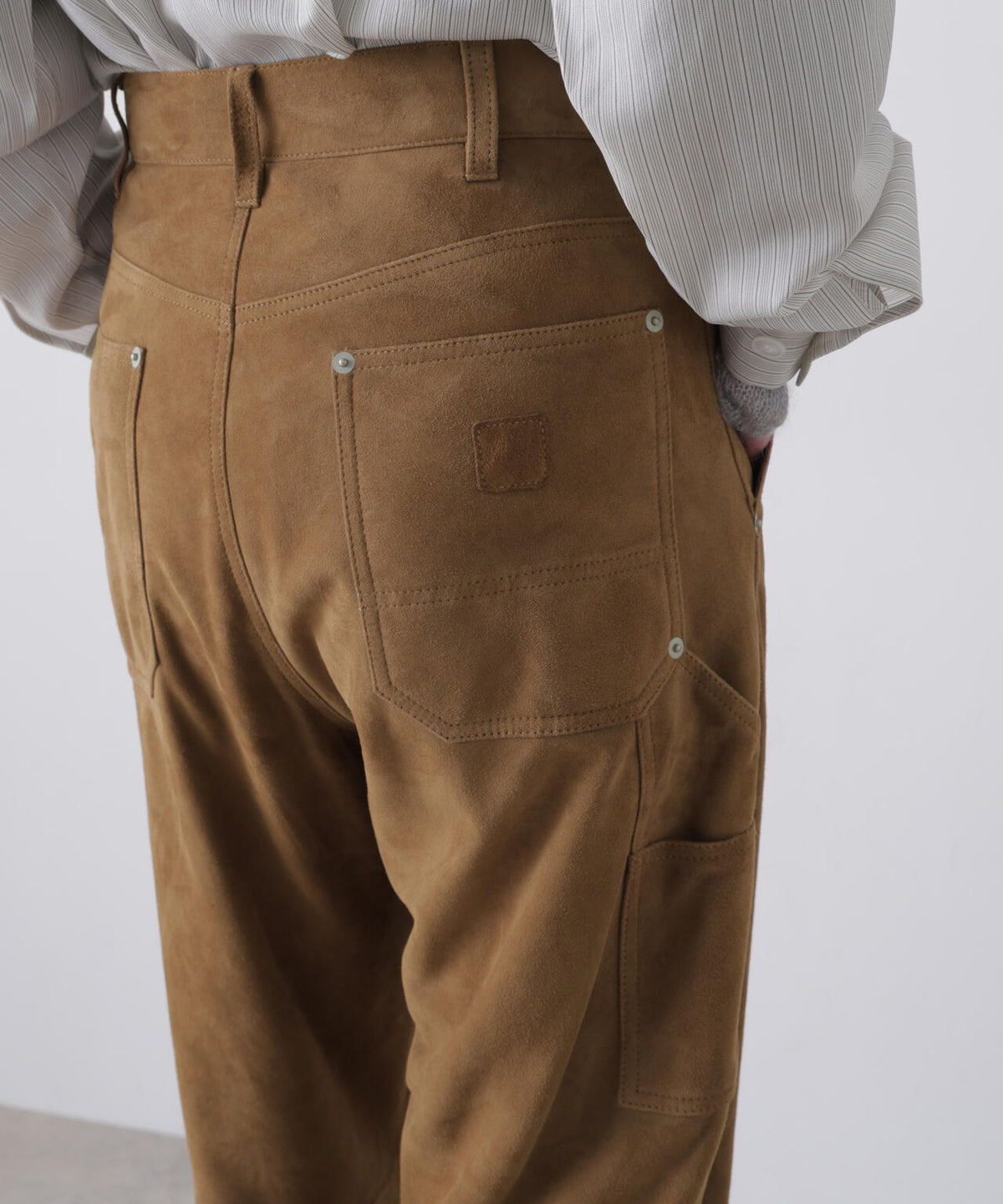 YLEVE / ROUGH GOAT SUEDE PAINTER PANTS