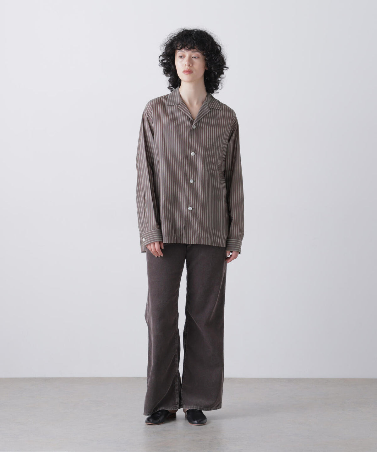 YLEVE / ACETATE CUPRO STRIPE PJ SHIRT