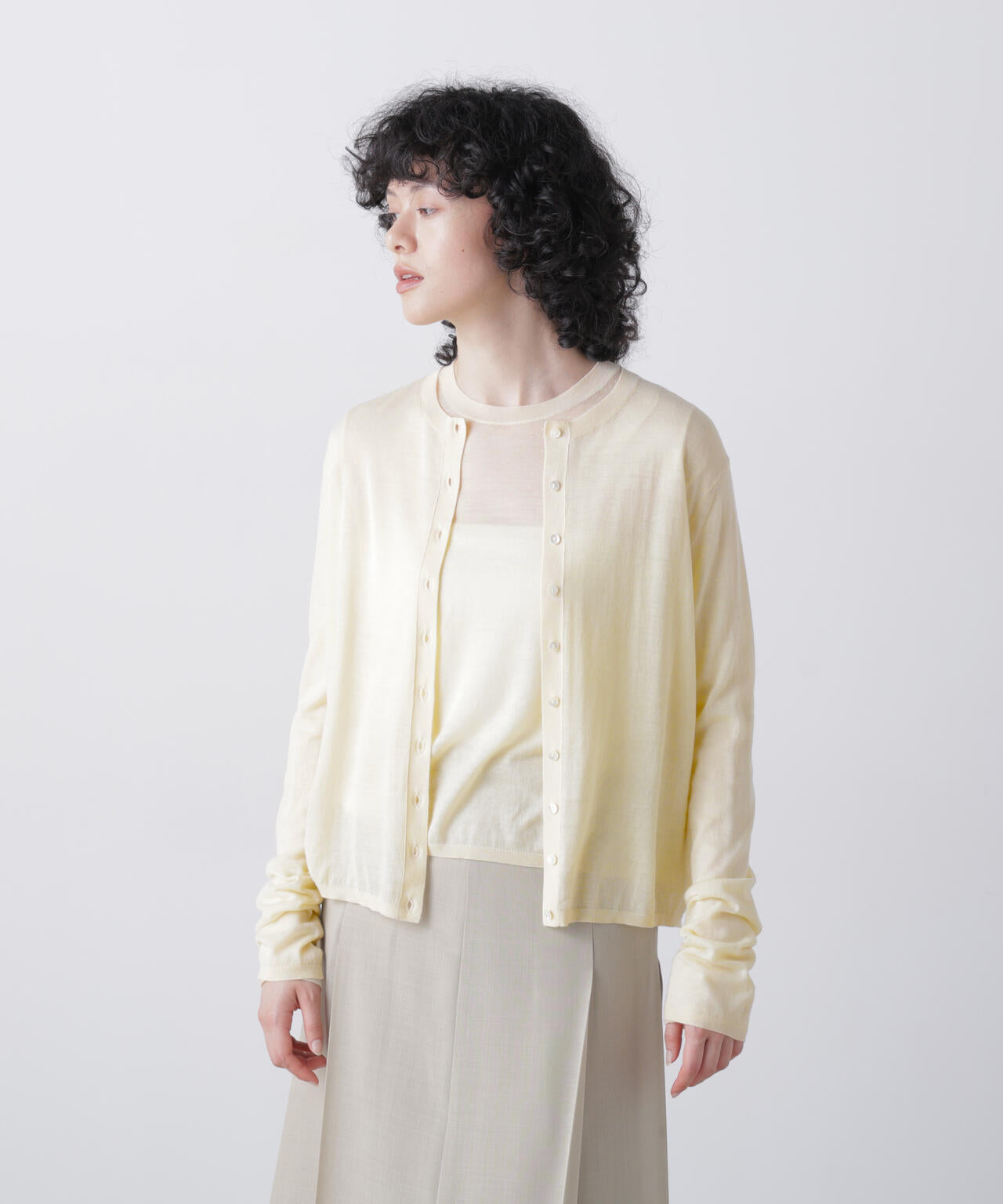YLEVE / 2/100 FINE WOOL SHEER KNIT PULLOVER