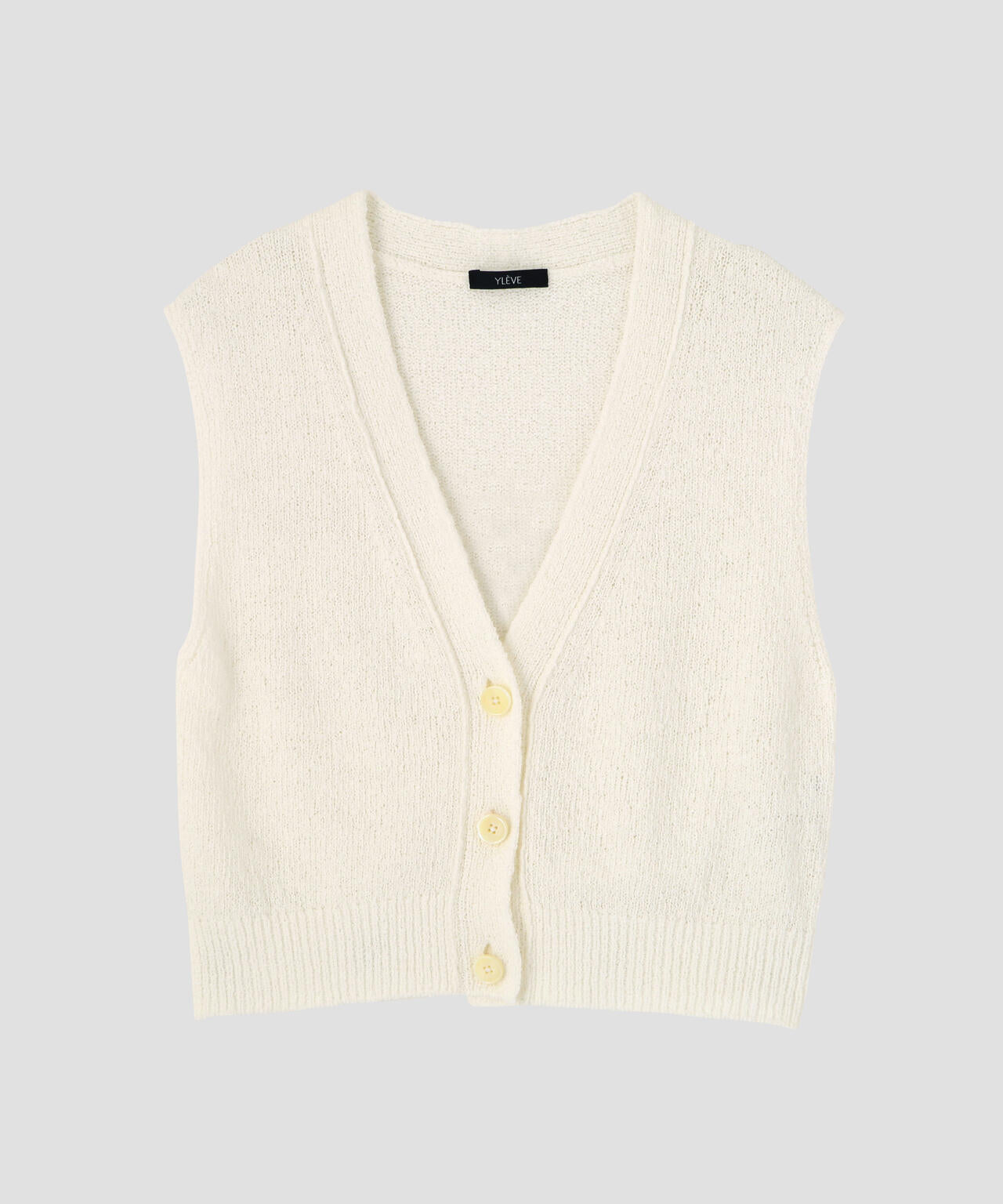 YLEVE / COTTON BOUCLE KNIT VEST