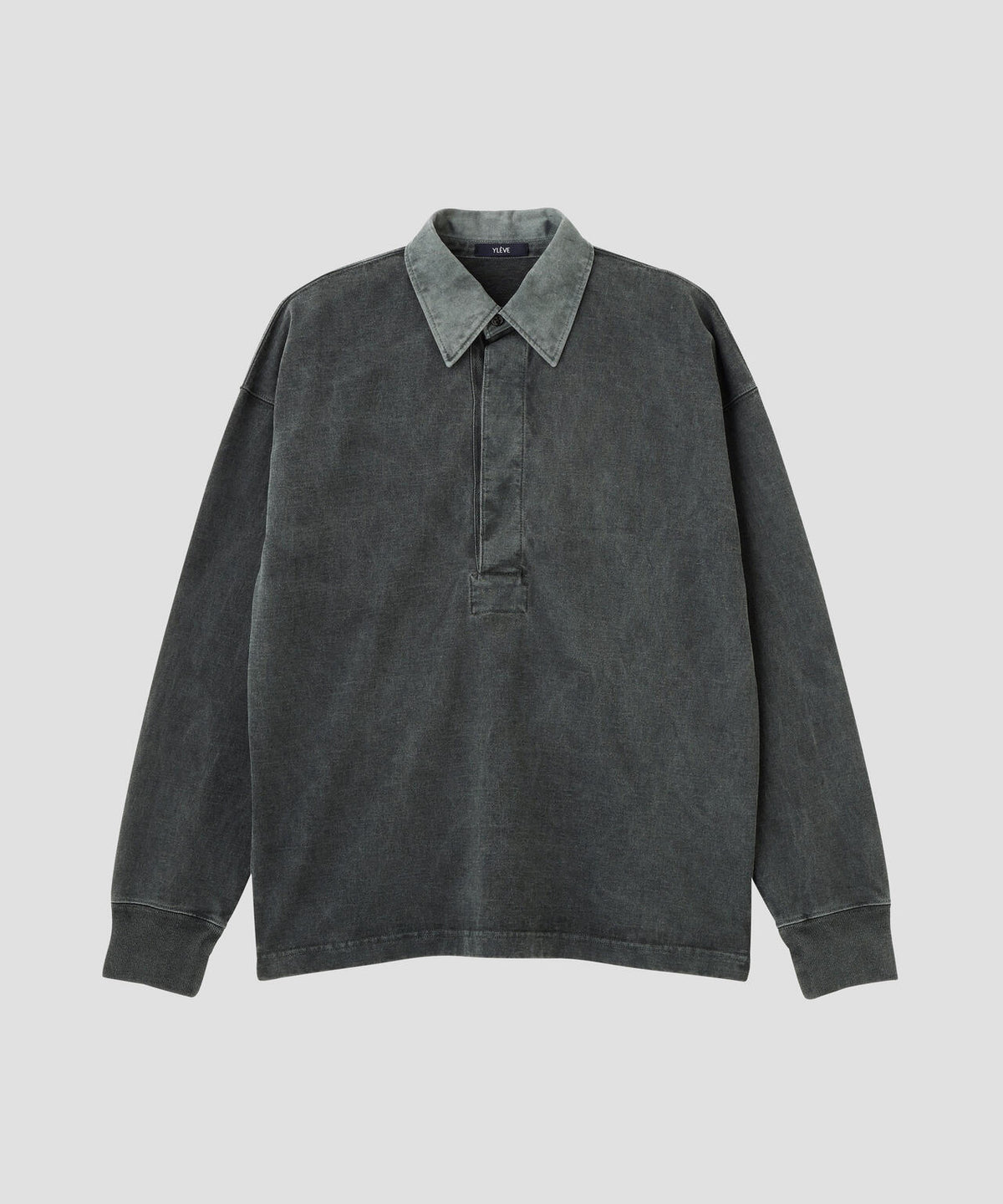 YLEVE / PIGMENT-DYED COTTON RUGBY SHIRT